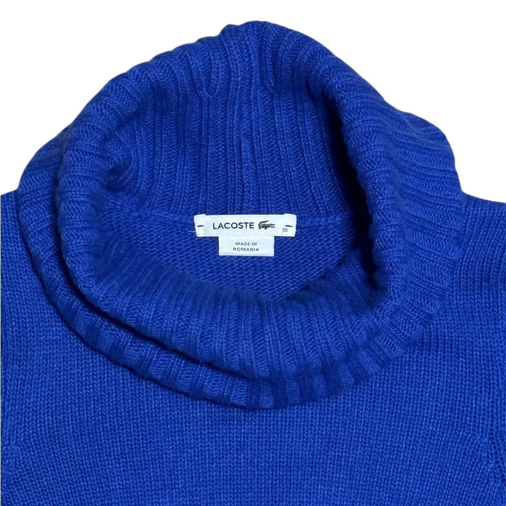 ❌SOLD❌ LACOSTE Women’s Wool-Cashmere Blend Ombré Turtleneck Sweater - X-Small - Picture 4 of 6